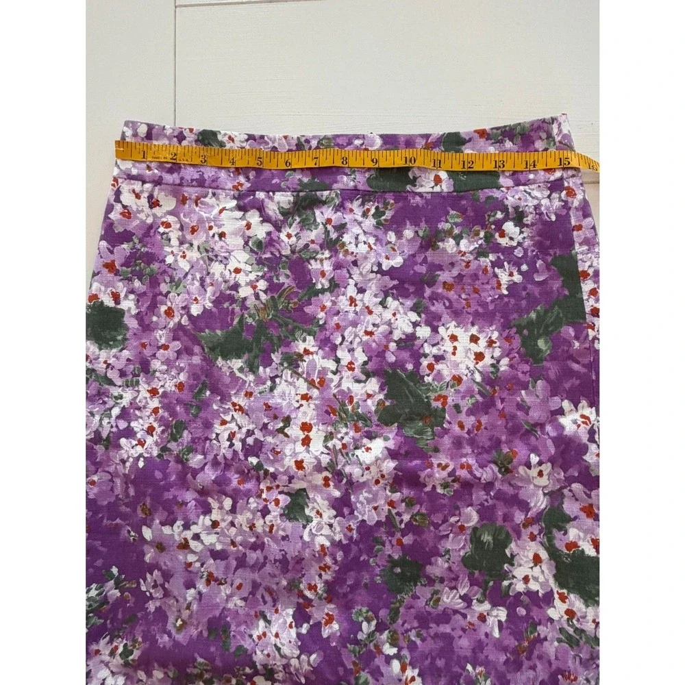 J.Crew Purple Floral Skirt‎ Womens 4 Cotton Mini A-Line Spring